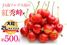 【2025年度先行予約】さくらんぼ 紅秀峰　2Lサイズ以上　500ｇ | 山梨 山梨県 さくらんぼ 紅週報 サクランボ 大粒 フルーツ くだもの 果物 高級 新鮮 産地直送 贈答 ギフト 2025年 | ALPAA054