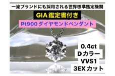 【ＧＩＡ】鑑定ダイヤ使用Ｐｔ９００　０．４ｃｔダイヤモンドペンダント『Dカラー/VVS１/３Excellent』 ALPER031