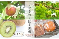 【大満足】南アルプス市からの特別な贈り物　くだもの4回定期便 ALPAJ005
