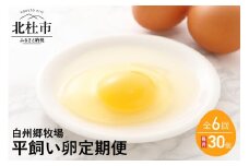 定期便！白州郷牧場の平飼い卵30個×6か月