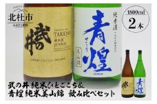 武の井 純米 ひとごこち＆青煌 純米 美山錦 飲み比べセット 1800ml×2本