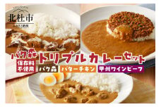 パク森トリプルカレーセット（パク森・バターチキン・甲州ワインビーフ） カレー セット パク森 バターチキン 甲州ワインビーフ ビーフカレー 