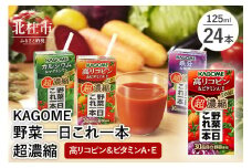カゴメ 野菜一日これ一本 超濃縮 高リコピン＆ビタミンA・E 125ml 紙パック 24本入 （野菜ジュース） カゴメ 野菜一日これ一本 超濃縮 高リコピン＆ビタミンA・E 125ml 紙パック 24本入 野菜ジュース 濃縮ジュース 名水仕込 無添加 これ1本 野菜不足 350g 30品目 健康志向 飲料