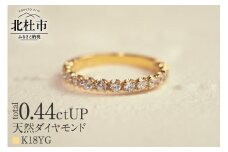 K18 0.44ctUP 天然ダイヤモンド　ハーフエタニティリング リング ダイヤモンド 指輪 アクセサリー K18 0.44ctUP 天然ダイヤモンド ハーフエタニティリング 鑑別書付 保証書付 ジュエリーケース付 プレゼント