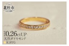 K18 0.26ctUP 天然ダイヤモンド　ハーフエタニティリング リング ダイヤモンド 指輪 アクセサリー K18 0.26ctUP 天然ダイヤモンド ハーフエタニティリング 鑑別書付 保証書付 ジュエリーケース付 プレゼント