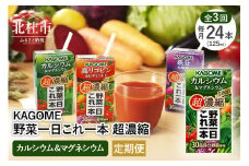 【3ヵ月定期便】カゴメ 野菜一日これ一本 超濃縮 カルシウム＆マグネシウム 125ml 紙パック 24本入 （野菜ジュース）