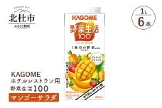 カゴメ 野菜生活100 マンゴーサラダ ホテルレストラン用 1L 紙パック 6本入　カゴメ ジュース 野菜生活100 マンゴーサラダ 野菜ジュース レストラン用 1L 6本入 紙パック 健康志向 飲料