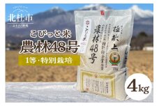 【令和7年度新米先行予約】【令和7年度米】こぴっと米【農林48号】4kg　1等特別栽培 100％  米 精米 よんぱち 幻のお米 北杜市産 お米 