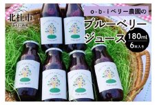 O-B-Iベリー農園のブルーベリージュース　180ml×6本