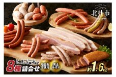 ウインナー・ベーコン業務用詰合セット　総重量約1.6kg！ ウィンナー ソーセージ ベーコン 詰合せ 1.6kg 8種類 業務用 シポラタウインナー チョリソーソーセージ 合鴨の酒粕漬け ロングソーセージ バーベキュー キャンプ パーティー 食べ比べ オールポーク 豚肉100％ 天然腸 北杜市
