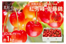 さくらんぼ 2L～3L 【先行予約】 約1kg 毎日農業記録賞 全国最優秀賞 受賞 完熟大玉バラ 紅秀峰 佐藤錦 やまなしGAP認証 フルーツ グランプリ ※2025年6月中旬以降順次発送 岩原果樹園 山梨県 北杜市 送料無料 