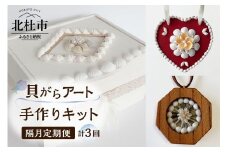 【隔月定期便】「手作りキット」貝がらアート 計3回お届け  お楽しみ おうち 時間 簡単 宝箱 シェル ペンダント ハート オーナメント ボックス 初心者
