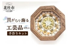 「手作りキット」貝がらで作る工芸品※約15cm  貝がらアート セーラーズバレンタイン 木製 八角形フレーム 約15cm 天然貝がら オリジナル 伝統美術工芸