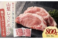 【山梨レッドポーク】カツ・ソテー用 100g×8枚 計800g 豚 豚肉 お肉 肉 豚ロース 厚切り 厚切 トンカツ とんかつ ポークソテー ロース切身 国産 冷凍 山梨県 甲斐市 Y-13