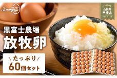 黒富士農場の放牧卵たっぷり60個セット 卵 たまご タマゴ 玉子 鶏卵  黒富士農場 新鮮 自然卵 放牧卵 たまごかけご飯 平飼い 冷蔵 山梨県 甲斐市 B-29