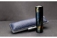 【 宝石印鑑 】ホークスアイ15mm　～ そらのハンコ工房 ～　[山梨 はんこ 印鑑 お守り]