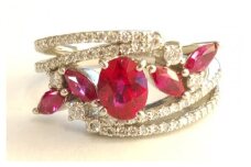 Pt999 プラチナ ビジョンブラッドルビー ダイヤモンド リング 指輪 ジュエリー 人気 おすすめ レディース ルビー0.59ct 脇石ルビー0.48ct ダイヤ0.50ct カラット  山梨県 甲斐市 AQ-74 SJ-80