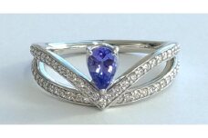 Pt999 プラチナ タンザナイト ダイヤモンド リング 指輪 ジュエリー 人気 おすすめ レディース タンザナイト0.42ct ダイヤ0.25ct カラット  山梨県 甲斐市 AQ-63 SJ-357
