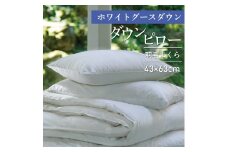 43×63cm【富士新幸謹製】ホワイトグースダウン・ダウンピロー（羽毛まくら）　[山梨 まくら 羽毛まくら]