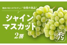 【2025年発送】"自慢の逸品”シャインマスカット 2房 秀 先行予約 先行 予約 山梨県産 産地直送 フルーツ 果物 くだもの ぶどう ブドウ 葡萄 シャイン シャインマスカット 新鮮 人気 おすすめ 国産 贈答 ギフト お取り寄せ 山梨 甲斐市 BH-16