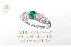 グリーンガーネット リング 0.3ct 0.3カラット K18 18金 ホワイトゴールド （111007） [山梨 指輪 リング グリーンガーネット ホワイトゴールド ジュエリー ダイヤモンド ] 山梨県 甲斐市 BR-15