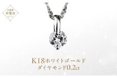 ダイヤモンド　ペンダント　0.2ct　K18WG　SIクラスHカラーカード式鑑定書付（21261） [山梨 ペンダント ネックレス ダイヤモンド ホワイトゴールド ゴールド ジュエリー 無色 天然 ] 山梨県 甲斐市 BR-46