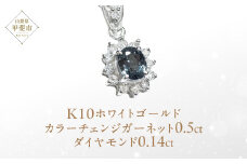 カラーチェンジガーネット ペンダント 0.5ct 0.5カラット K10 10金 ホワイトゴールド  （13403） [山梨 ペンダント ネックレス ガーネット ホワイトゴールド ゴールド ジュエリー ダイヤモンド ゴールド ] 山梨県 甲斐市 BR-39