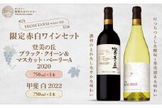 サントリー登美の丘ワイナリー 限定赤白ワインセット 750ml×2 フロムファーム　甲斐　白　2022　＆　登美の丘　ブラック・クイーン＆マスカット・ベーリーA　2020 赤ワイン 白ワイン 飲み比べ セット オリジナルワイン 甲斐市 辛口 ミディアム 山梨県 山梨 H-79