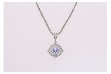 Pt999 プラチナ バイオレット 非加熱 サファイア ダイヤモンド ネックレス ジュエリー 人気 おすすめ レディース 非加熱サファイア 0.6ct ダイヤ 0.21ct カラット ナチュラル  山梨県 甲斐市 AQ-173 SJ-85