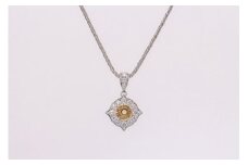 Pt999 プラチナ オレンジ 非加熱 サファイア ダイヤモンドネックレス ジュエリー 人気 おすすめ レディース 非加熱サファイア 0.6ct ダイヤ 0.21ct カラット ナチュラル  山梨県 甲斐市 AQ-176 SJ-85