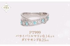 Pt999 プラチナパライバトルマリン プラチナリング 指輪 ジュエリー アクセサリー プラチナ ダイヤモンド 人気 おすすめ レディース パライバトルマリン0.14ct ダイヤ0.25ct カラット  山梨県 甲斐市 AQ-186 SJ-496