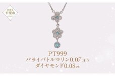 Pt999 プラチナ パライバトルマリン プラチナ ネックレス ジュエリー アクセサリー 人気 おすすめ レディース パライバトルマリン0.07ct ダイヤ0.08ct カラット プラチナ ダイヤモンド  山梨県 甲斐市 AQ-206 SJ-516