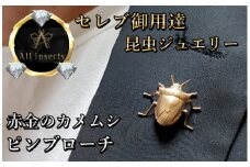 カメムシピンブローチ　ピンクゴールドカラー　All insects　【セレブ御用達】【世界30個限定】今、世界中から熱視線を浴びている幻の昆虫アートジュエリー
