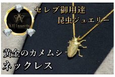カメムシネックレス　ゴールドカラー　All insects　【セレブ御用達】【世界10個限定】今、世界中から熱視線を浴びている幻の昆虫アートジュエリー
