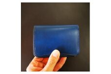 本革ミドルウォレット　LI002-MW-BL イタリアンレザー レザー 本革 革小物 多機能 収納 コンパクト プレゼント 贈り物 ギフト