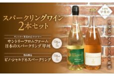 甲斐市産スパークリングワイン2本セット　ワイン 家飲み スパークリング 日本ワイン 山梨ワイン 定番 テーブルワイン お酒 SUNTORY 甲州 飲み比べ 山梨県 甲斐市 AD-296