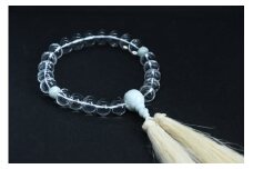 水晶手摺り平玉糸魚川翡翠仕立男性用念珠