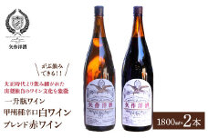 一升瓶わいん「甲州種辛口白ワイン」・「ブレンド赤ワイン」2本セット | ふるさと納税 ワイン 笛吹市 山梨ワイン 酒 アルコール 山梨県  記念品 お祝い 送料無料 |  014-002