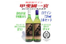 無添加ワイン 「甲斐國一宮」 白ワイン 辛口 甘口 2本セット | ふるさと納税 ワイン 笛吹市 山梨ワイン 酒 アルコール 山梨県  記念品 お祝い 送料無料 |  014-009