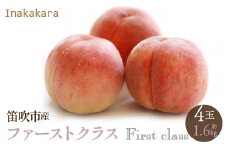 ＜2024年発送＞【笛吹市産】Inakakara 一宮町の桃 ファーストクラス 4玉(約1.6kg) 192-009