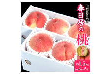 ＜25年発送先行予約＞≪山梨直送≫山梨産「春日居の桃」特秀品・中玉3玉×2箱 合計1.5kg 203-002