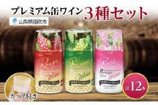 プレミアム缶ワイン 赤 白 ロゼスパークリング  12本入 ３種飲み比べ モンデ酒造 177-4-022