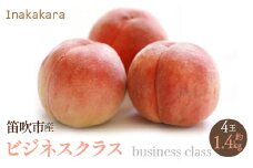 ＜2024年発送＞【笛吹市産】Inakakara 一宮町の桃 ビジネスクラス 4玉(1玉約350g) 192-019