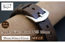 Bottega Glicine Apple Watch Band 本革 22mm ダークブラウン　 38mm/40mm/41mm　Mサイズ 172-014-DB-1‐M