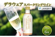デラウェアスパークリング 290ml 6本入 モンデ酒造  缶ワイン 白ワイン スパークリング 果実酒 酒 お酒 やや甘口 山梨県産 デラウェア ぶどう 宅飲み 家飲み 晩酌 人気 送料無料 山梨県 笛吹市 177-4-103