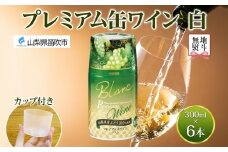 無地熨斗 プレミアム缶ワイン 白 300ml 6本入 モンデ酒造 缶ワイン 白ワイン 果実酒 酒 お酒 飲用カップ付き 晩酌 家飲み 晩酌 キャンプ BBQ バーベキュー パーティー やや辛口 山梨県産甲州 甲州 ぶどう 送料無料 山梨県 笛吹市 177-4-104-noshi
