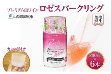 無地熨斗 プレミアム缶ワイン ロゼスパークリング 290ml 6本入 モンデ酒造 缶ワイン ロゼ スパークリング ワイン 酒 お酒 果実酒 飲用カップ付き 晩酌 宅飲み 家飲み キャンプ BBQ バーベキュー パーティー やや甘口 巨峰 ぶどう 送料無料 山梨県 笛吹市 177-4-106-noshi