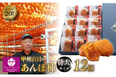 ＜2025年発送＞【限定特大品】甲州百目のあんぽ柿　特大サイズ　12個入り 088-014