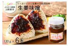 【山梨県産】ご飯に合う 生姜味噌セット（130g×6本セット）味噌 生姜 セット 生姜味噌 甘味噌 ご飯のお供 6本セット ギフト プレゼント 贈答 贈り物 夏ギフト 送料無料 山梨県 上野原市