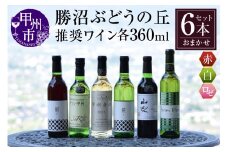 勝沼ぶどうの丘推奨ワイン360ｍｌ６本セット　C-651【ワイン 白ワイン 赤ワイン ロゼワイン 甲州市 山梨県】